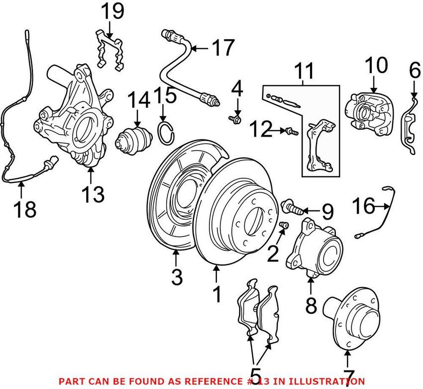 BMW Wheel Hub - Rear Passenger Side 33326757316